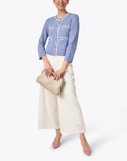Tisaly White Eyelet Wide Leg Pant