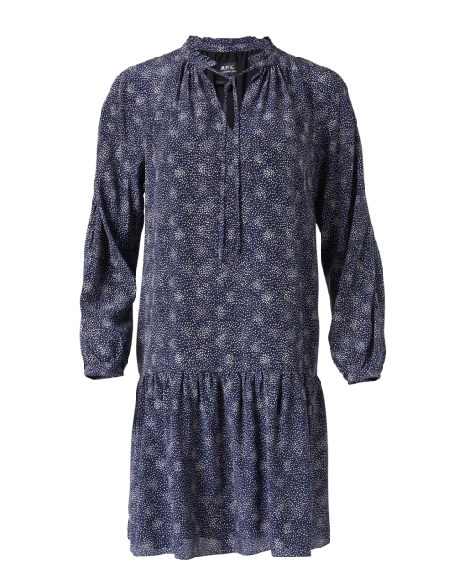 Product image - A.P.C. - Natalia Navy Print Silk Dress