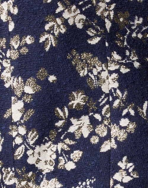 Fabric image - Helene Berman - Alice Navy and Gold Lurex Floral Jacquard Jacket