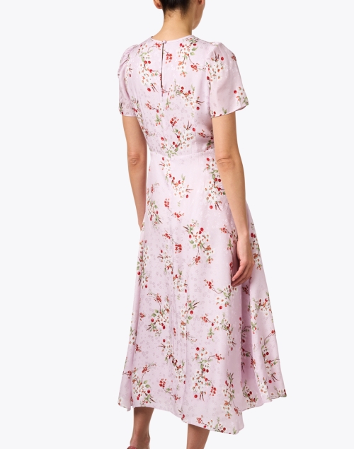 Back image - L.K. Bennett -  Boyd Pink Print Silk Jacquard Dress