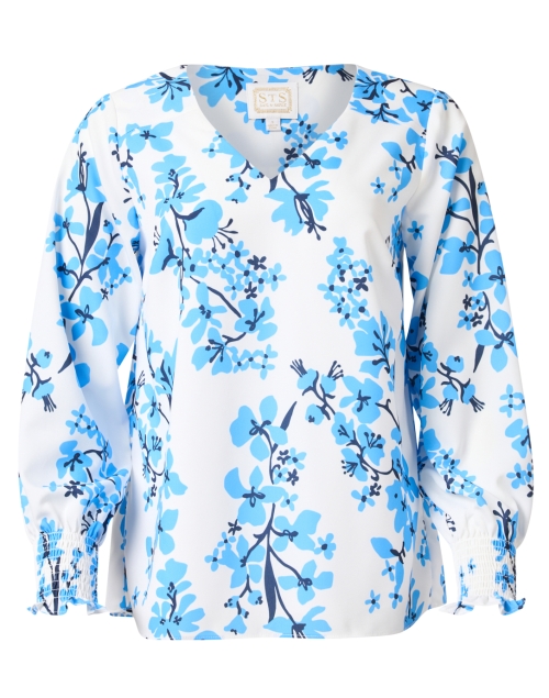 Product image - Sail to Sable - Blue Floral Print Crepe Top
