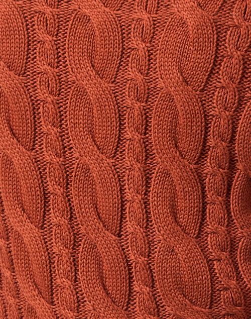 Fabric image - Blue - Cinnamon Brown Cotton Cable Knit Sweater