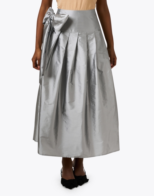 Front image - Connie Roberson - Silver Taffeta Wrap Skirt