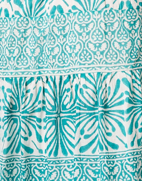 Fabric image - Bell - Courtney Turquoise Print Cotton Silk Dress