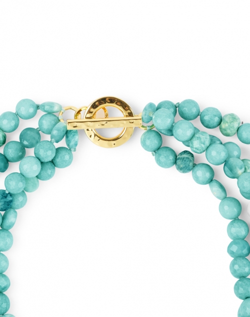 Back image - Nest - Amazonite Bead Triple Strand Necklace