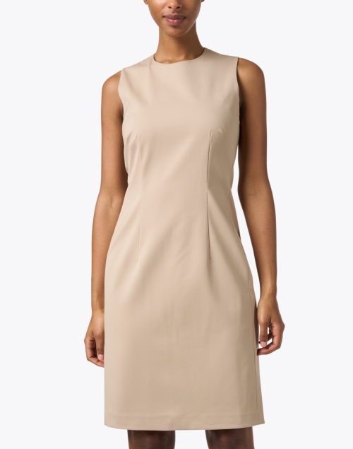 Front image - Lafayette 148 New York - Harpson Taupe Wool Dress