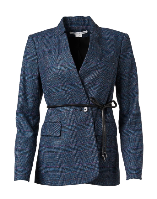Product image - Veronica Beard - Wilshire Blue Plaid Belted Dickey Jacket