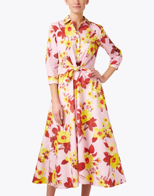 Front image - Sara Roka - Dralla Pink Multi Print Dress