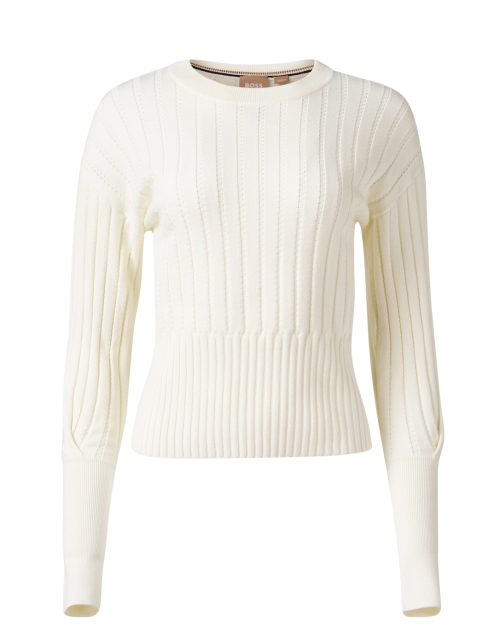 Product image - BOSS - Fempali White Pointelle Sweater