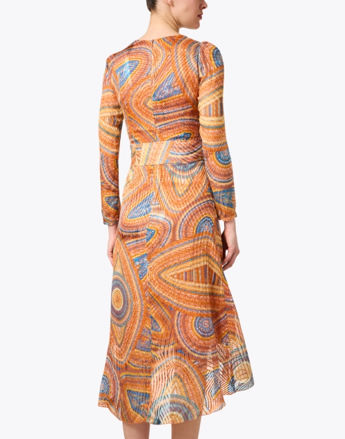 Back image - Santorelli - Orange Multi Print Dress
