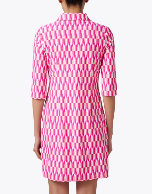 Back image - Jude Connally - Susanna Pink Geo Print Dress