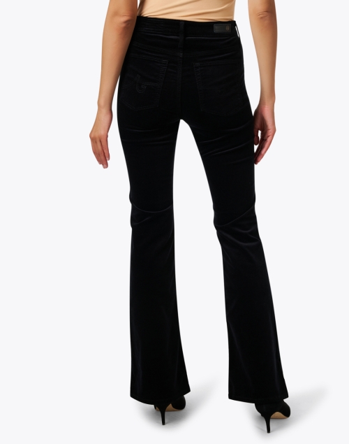 Back image - AG Jeans - Farrah Black Velvet Bootcut Jean
