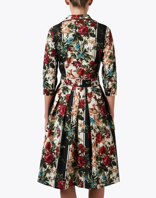 Back image - Samantha Sung - Audrey Ivory Multi Print Stretch Cotton Dress