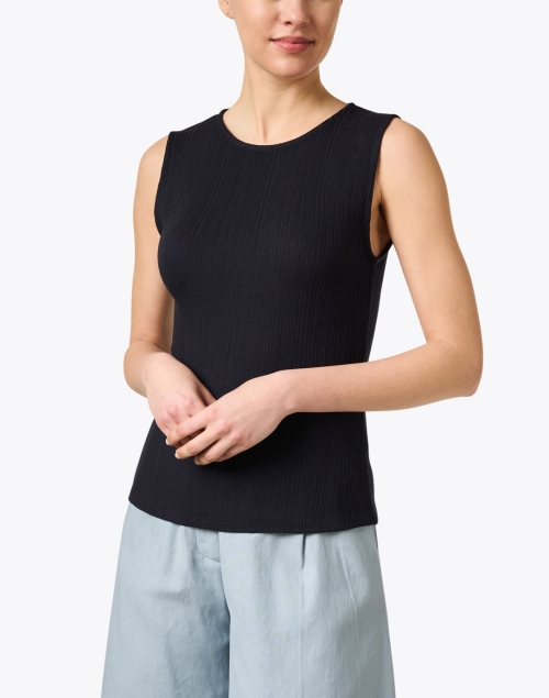 Front image - Vince - Navy Ribbed Shell