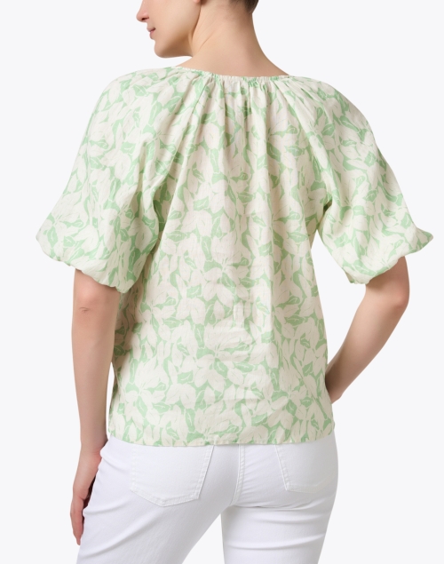 Back image - Ecru - Winslet Green Leaf Print Blouse