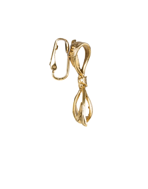 Front image - Oscar de la Renta - Gold Bow Clip Earrings