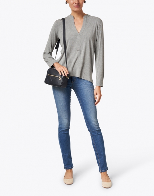 Grey Soft Touch Henley Top