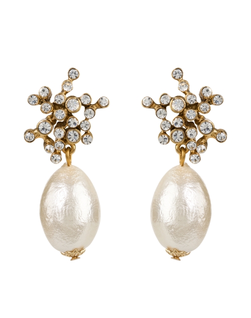 Product image - Oscar de la Renta -  Turbillion Crystal and Pearl Drop Earrings