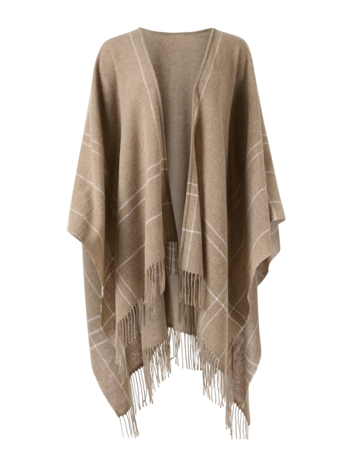 Beige and White Wool Cape