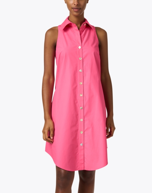 Front image - Finley - Swing Pink Cotton Shirt Dress