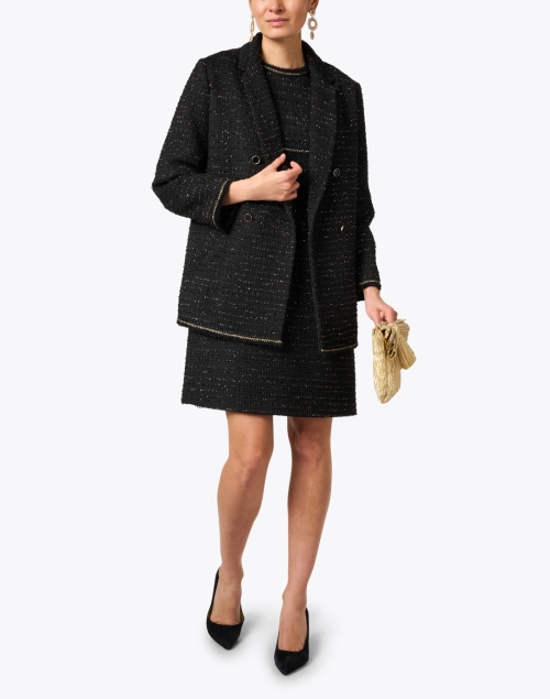 Look image - Paule Ka - Black Tweed Lurex Coat