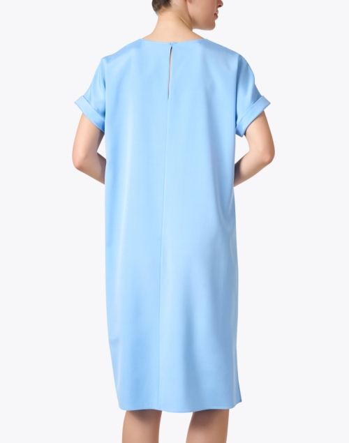 Back image - Lafayette 148 New York - Blue Silk Shift Dress