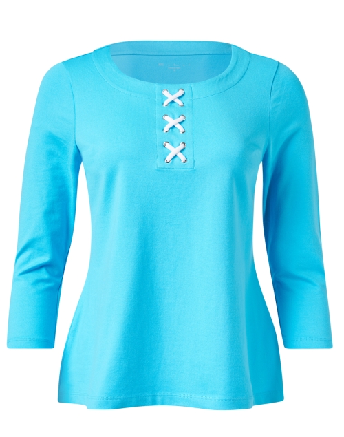 Product image - E.L.I. - Blue Cotton Criss Cross Top