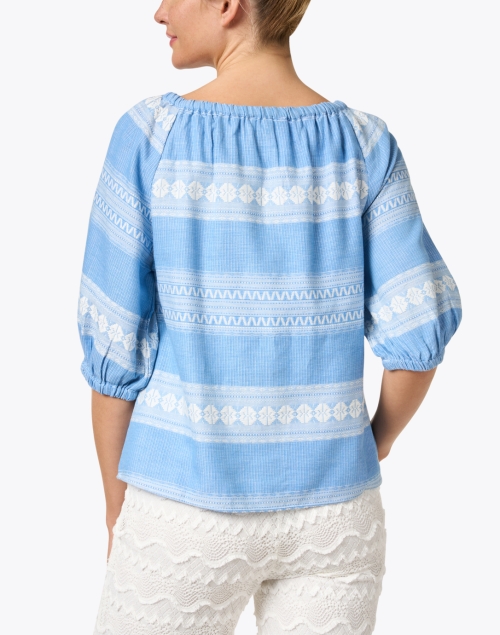 Back image - Sail to Sable - Blue and White Striped Cotton Top