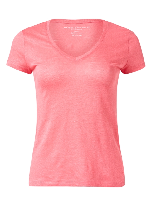 Product image - Majestic Filatures - Coral Pink Stretch Linen Tee