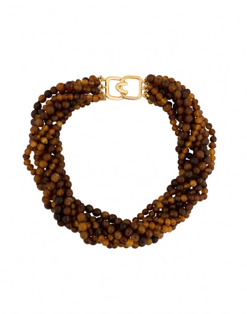 Product image - Kenneth Jay Lane - Brown Horn Beaded Necklace