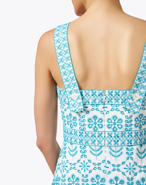 Extra_1 image - Shoshanna - Mirabella White and Teal Eyelet Dress