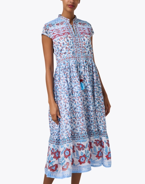 Front image - Bella Tu - Red White and Blue Print Cotton Dress
