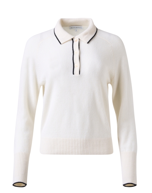 Product image - White + Warren - Ivory Cashmere Polo Sweater 