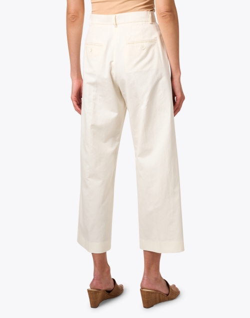 Back image - Weekend Max Mara - Zircone Ivory Cotton Linen Pant