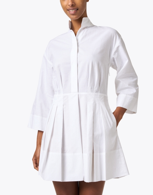 Front image - Vince - White Cotton Collar Dress