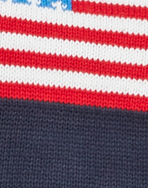 Fabric image - Sail to Sable - Navy American Flag Cotton Intarsia Sweater