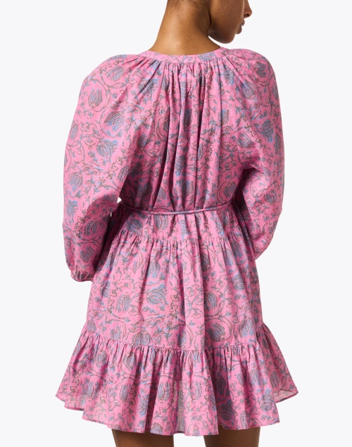 Back image - Apiece Apart - Mitte Pink Floral Cotton Dress