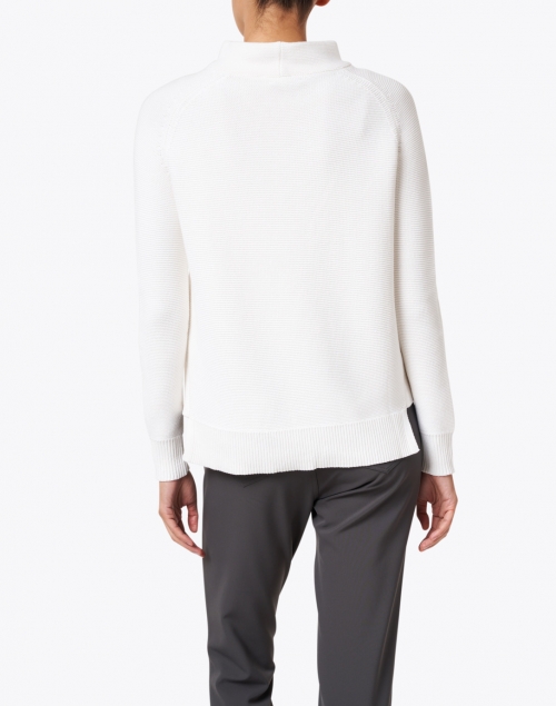 Back image - Kinross - White Garter Stitch Cotton Sweater