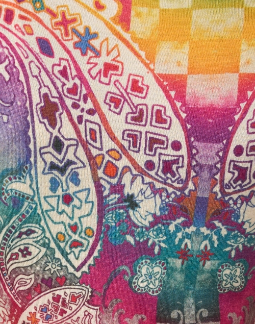 Fabric image - Pashma - Rainbow Multi Paisley Print Sweater