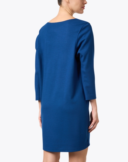 Back image - Harris Wharf London - Blue Merino Wool Dress