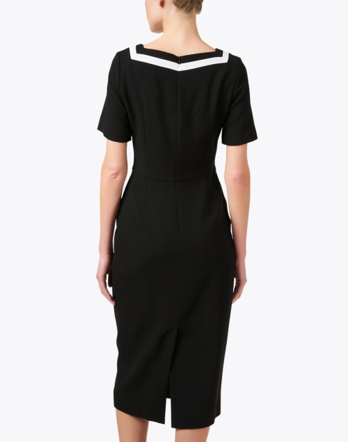 Back image - Jane - Davina Black Wool Crepe Dress