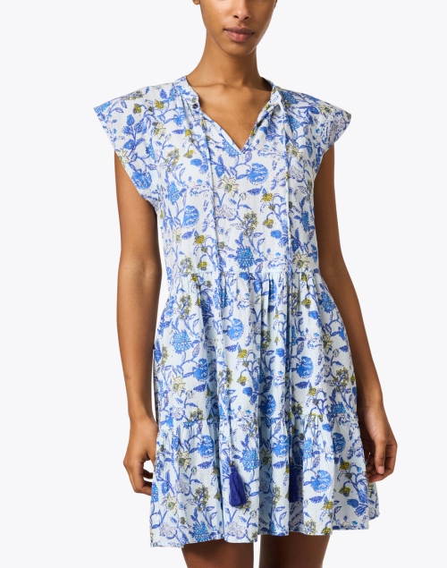 Front image - Pomegranate - Blue Print Cotton Dress