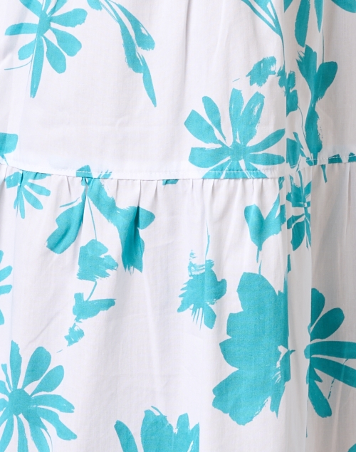 Fabric image - Rosso35 - White and Turquoise Print Cotton Dress