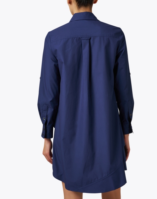 Back image - Finley - Jenna Navy Cotton Tiered Shirt Dress