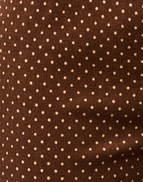 Fabric image - Piazza Sempione - Brown Dot Print Stretch Corduroy Pants