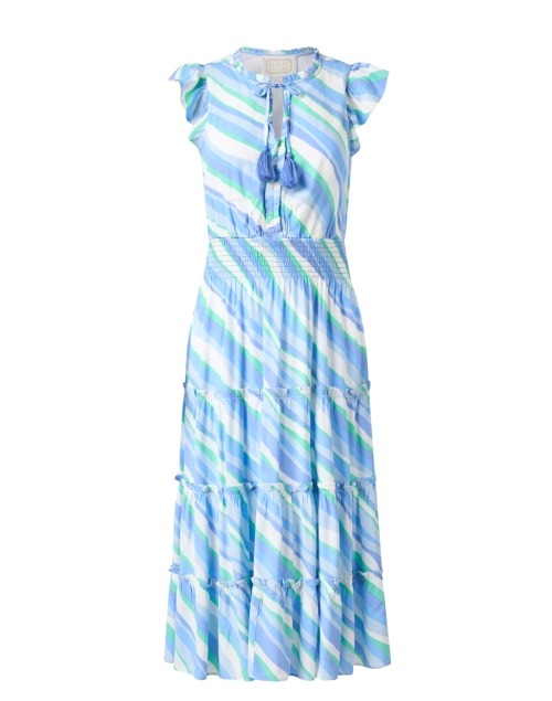 Product image - Sail to Sable - Blue Striped Tiered Dress