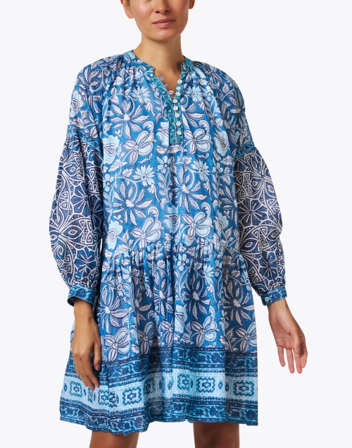 Front image - Bella Tu - Nicki Blue Floral Print Dress