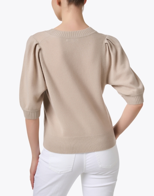 Back image - White + Warren - Beige Cashmere Sweater