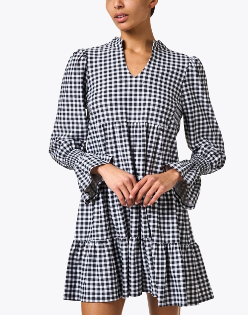 Front image - Jude Connally - Tammi Black Gingham Tiered Dress