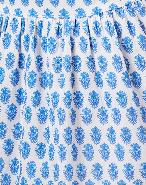 Fabric image - Ro's Garden - Deauville Blue Floral Print Shirt Dress